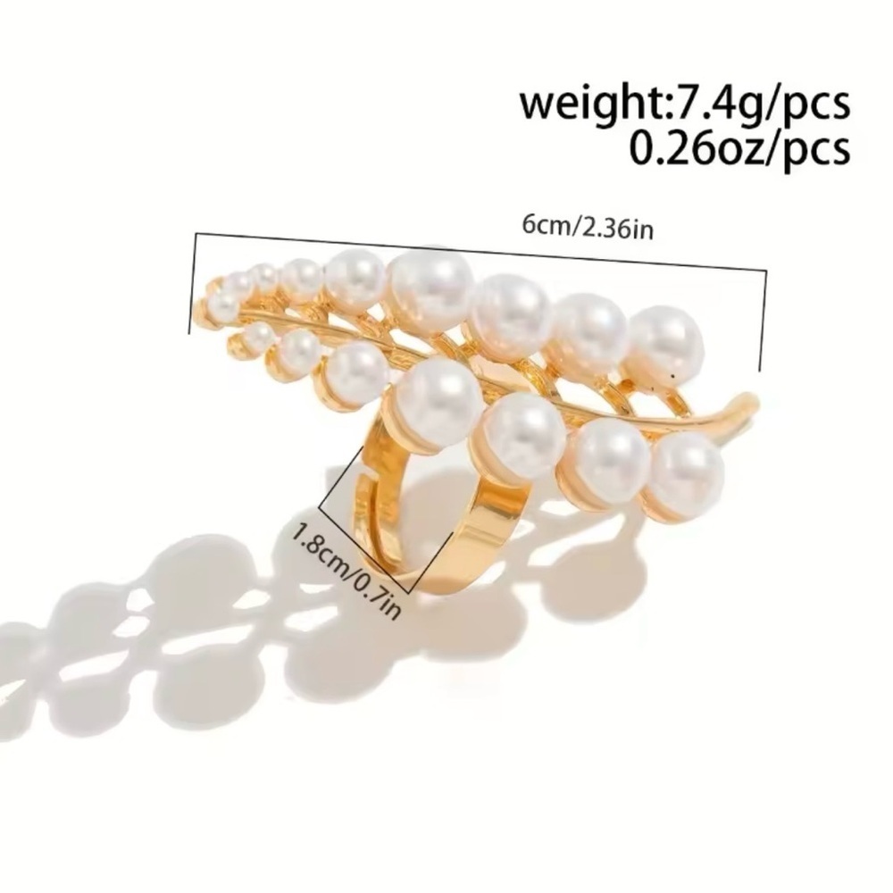 🌷 Elegant Gold and Pearl Women's Ring - Picture 8 of 8